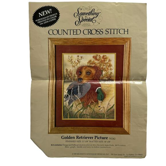 CANDAMAR Something Special Golden Retriever Counted Cross Stitch #50242 *READ* - Picture 1 of 4